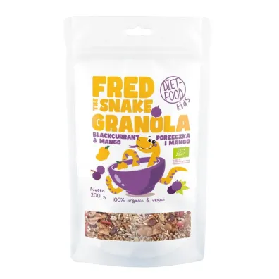 Diet-Food Granola Fred The Snake - Mango i Czarna Porzeczka 200 g Bio