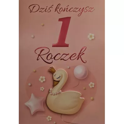 Yeku Karnet Urodziny Roczek dziewczynka