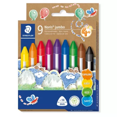 Kredki woskowe tr�jk�tne Jumbo Noris 9 kolor�w Staedtler