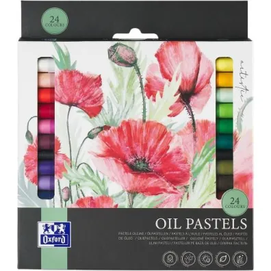 Oxford Pakiet: Pastele olejne Artistic multicolor + Blok artystyczny A5 24 kolory, 225g