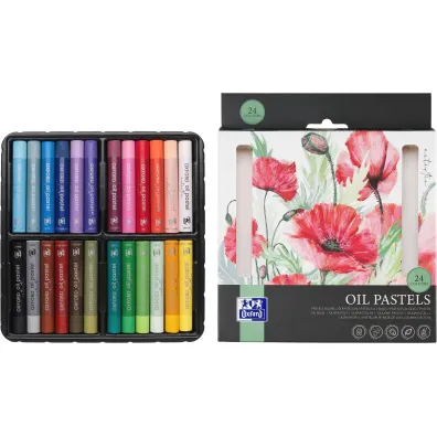 Oxford Pakiet: Pastele olejne Artistic multicolor + Blok artystyczny A5 24 kolory, 225g