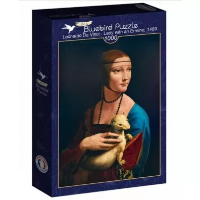 Puzzle 1000 el. Dama z �asiczk� Leonardo da Vinci 1489 Bluebird Puzzle