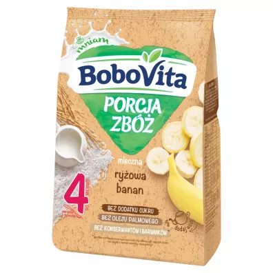 BoboVita Porcja zb Kaszka mleczna ryowa banan po 4 miesicu 210 g