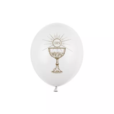 PartyDeco Balony IHS Pastel Pure White 30cm