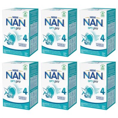 Nestle Nan Optipro 4 Junior Produkt na bazie mleka dla dzieci po 2. roku Zgrzewka 6 x 650 g