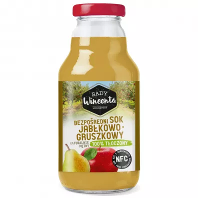 Sady Wincenta Sok 100% jabkowo-gruszkowy naturalnie mtny toczony NFC 330 ml
