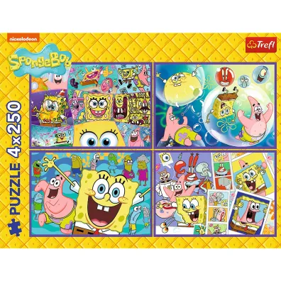Puzzle 4x250 el. Szalony �wiat Sponge Boba Trefl