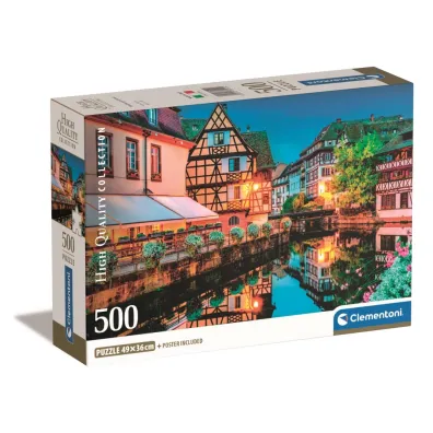Puzzle 500 el. Compact Strasbourg old town Clementoni