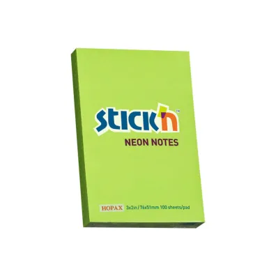 Stickn Notes samoprzylepny neon 76x51 mm zielony