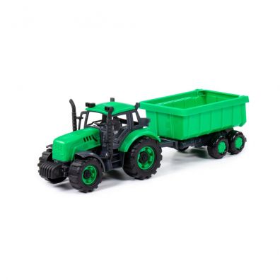 Polesie 91284 Traktor "Progres" inercyjny z przyczep zielony w pudeku