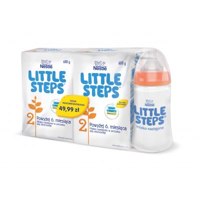 Nestle Little Steps 2 Mleko nastpne dla niemowlt po 6 miesicu 600 g x2 + butelka gratis 1.2 kg
