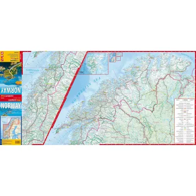 Norwegia laminowana mapa samochodowo-turystyczna 1:1 000 000