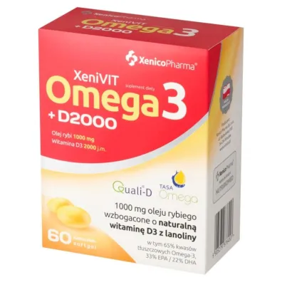 Xenico Pharma Omega 3 D3 2000 - suplement diety 60 kaps.