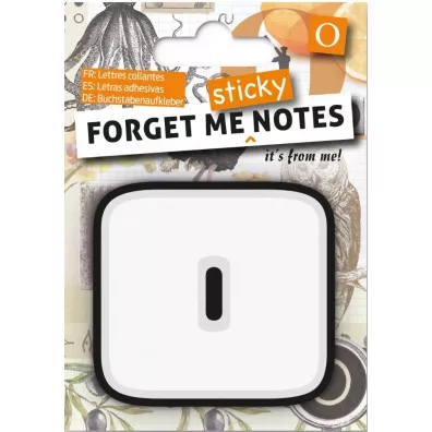 If Forget me sticky. Notes kart samoprzylepne litera O czerwony