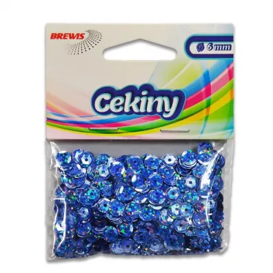 Cekiny hologramowe H 90 niebieski 6mm, 10g