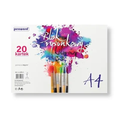 Penword Blok rysunkowy A4 kolor 80g 20 kartek