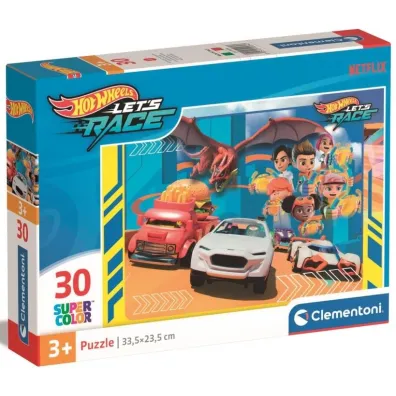 Puzzle 30 el. SuperColor. Hot Wheels Clementoni