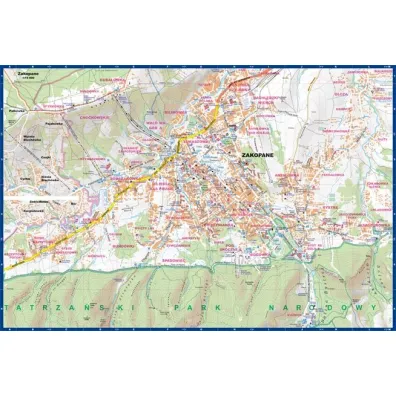 Zakopane i okolice plan miasta 1:15 000 laminat midi 2023
