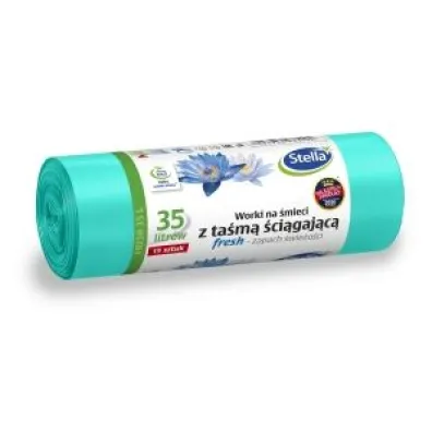 Stella Worki na �mieci z ta�m� �ci�gaj�c� o �wie�ym zapachu Fresh 35L 15 szt.