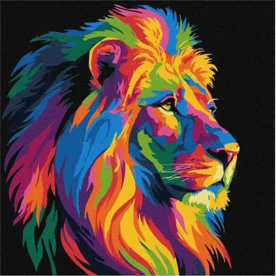 Ideyka Malowanie po numerach - Jasny lew 30x30cm