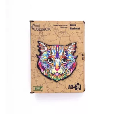 Puzzle drewniane eko 39 el. Kotek Murkotek A3 Maksik