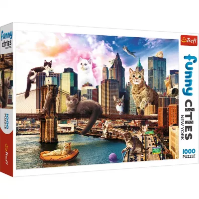 Puzzle 1000 el. Funny Cities. Koty w Nowym Jorku Trefl