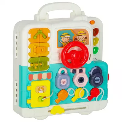 Tablica manipulacyjna sensoryczna montessori walizka pokrta mi XXL wiato dwik