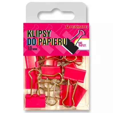 Penmate Klipsy do papieru r�owe 19 mm