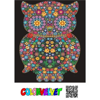 Kolorowanka Welwetowa 47x35 cm Sowa
