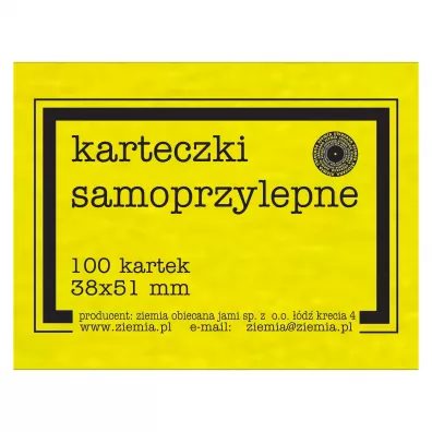 Ziemia Obiecana Karteczki samoprzylepne fluo ��te 38x51 mm