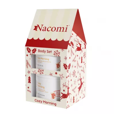 Nacomi Zestaw kosmetykw Cozy Morning: peeling do ciaa + mus do ciaa 100 ml + 180 ml