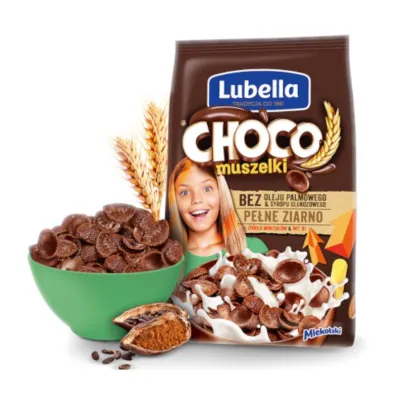 Lubella Mleko�aki p�atki �niadaniowe muszelki czekoladowe 500 g