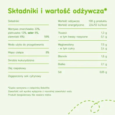 BoboVita Zupka warzywna z ciel�cink� po 5 miesi�cu 125 g