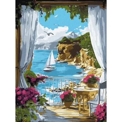 Ideyka Malowanie po numerach - S�oneczna przysta� 30x40cm