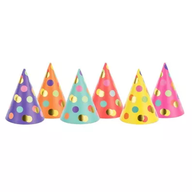 PartyDeco Czapeczki Kropki 6 cm
