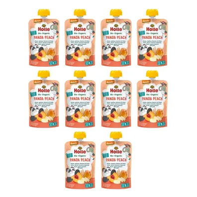 Holle Mus Brzoskwiniowa panda (brzoskwinia - morela - banan - orkisz) od 8 miesi�ca Demeter Zestaw 10 x 100 ml Bio