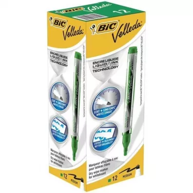 Bic Marker sucho�cieralny Velleda zielony 12 szt.