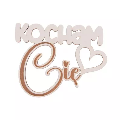 Cresco Drewniany napis - Kocham Ci� bia�y 5 szt.