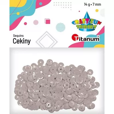 Titanum Cekiny okr�g�e pastelowe jasnoszare 7mm, 14g