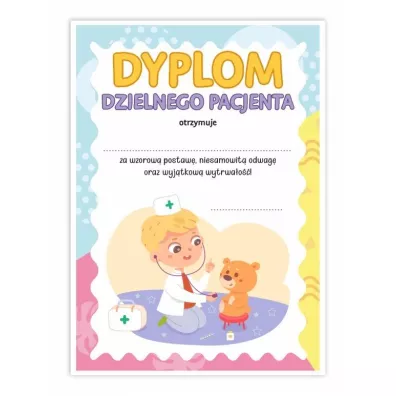 LearnHow Dyplom A5 dzielnego pacjenta - Ma�y lekarz 10 szt.