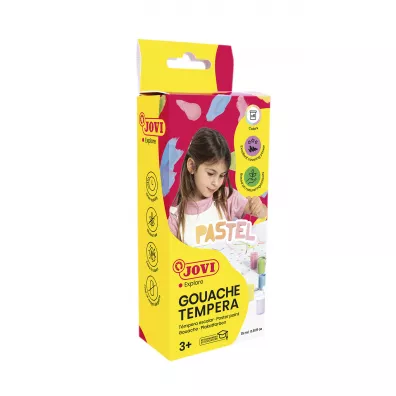 Jovi Farby plakatowe pastelowe 6 kolor�w po 15ml p�dzelek 6 x 15 ml