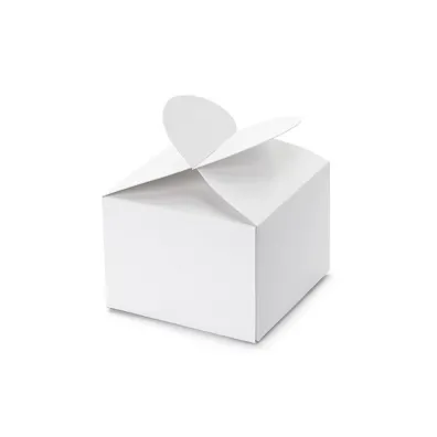 PartyDeco Pude�eczka serce bia�e 6 x 5 x 6cm 10 szt.