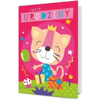 Pan Dragon Karnet B6 Urodziny dzieci�ce Kotek K.B6-1831