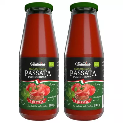 Vitaliana Passata pomidorowa z bazyli Zestaw 1.4 kg Bio