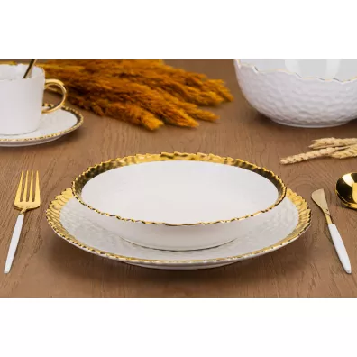 HowHomely Komplet 2 talerzy Kati White Gold