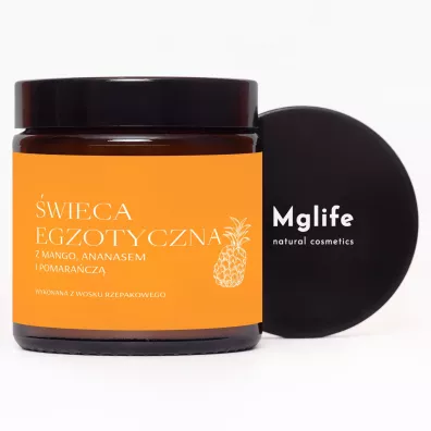 Mglife �wieca rzepakowa egzotyczna z mango, ananasem i pomara�cz� z wosku rzepakowego 120 ml