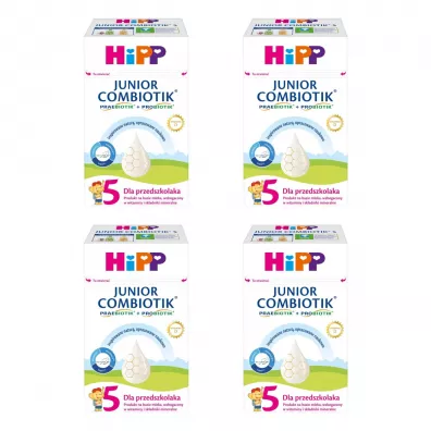 Hipp 5 Junior Combiotik produkt na bazie mleka dla przedszkolaka Zgrzewka 4 x 550 g