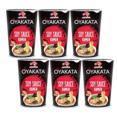 Oyakata Zupa instant o smaku sosu sojowego z makaronem w kubku Zestaw 6 x 63 g