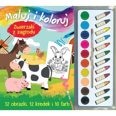 Maluj i koloruj. Zwierzaki z zagrody - Izabella Sie�ko-Holewa