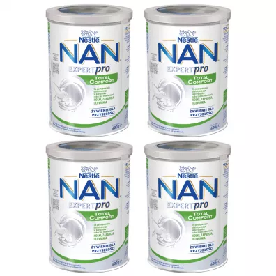 Nestle Nan Expert Total Comfort dla niemowlt w przypadku zaburze trawiennych kolki, zaparcia, ulewania od urodzenia Zestaw 4 x 400 g